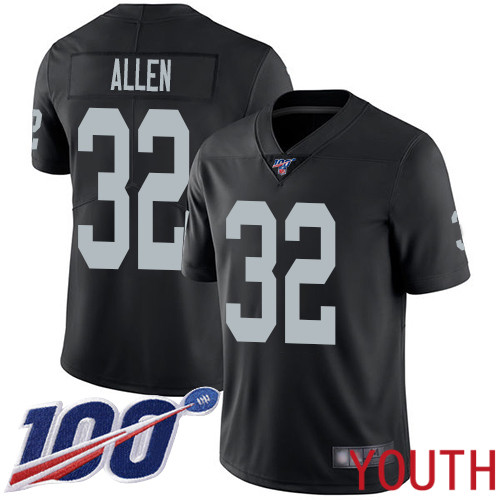 Oakland Raiders Limited Black Youth Marcus Allen Home Jersey NFL Football #32 100th Season Vapor Jersey